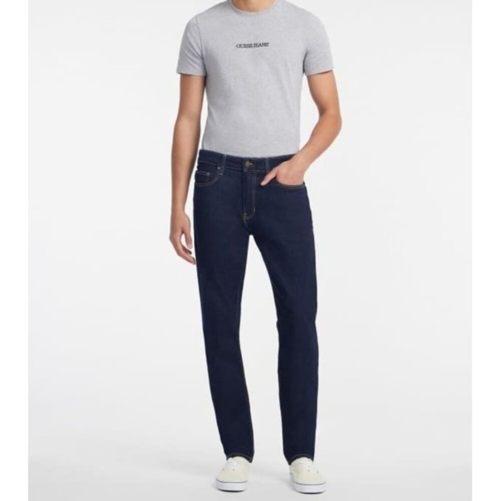 JEANS Mens Classic Dark Wash Slim Straight Leg Jeans Pant Blue Size 38x32 NWT
